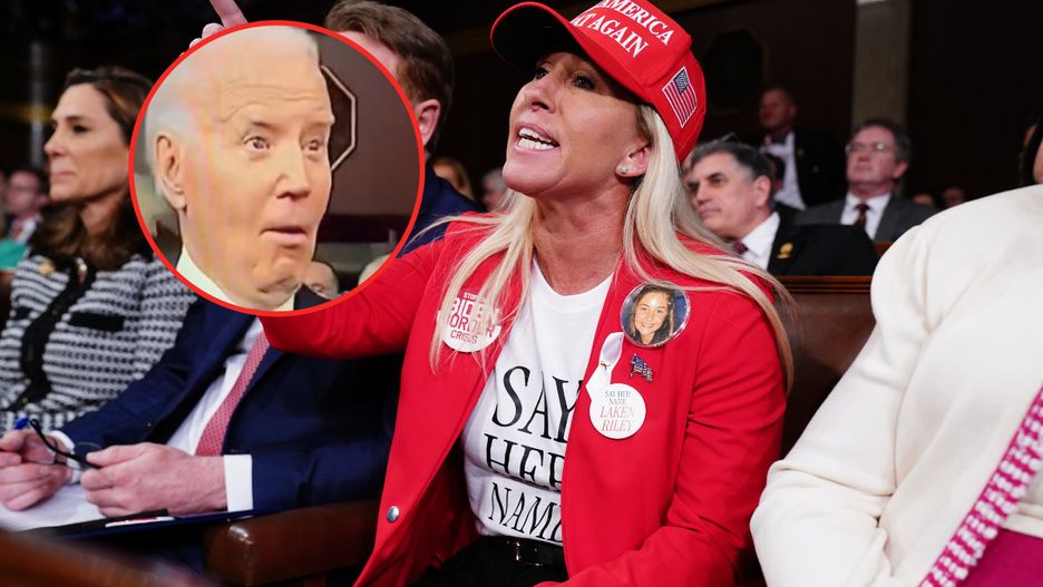 Joe Biden nie krył zaskoczenia, jak zobaczył Marjorie Taylor Greene