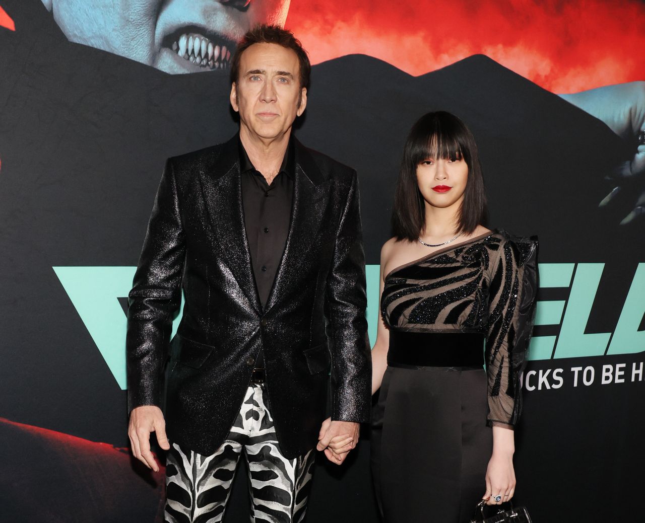 Nicolas Cage with his wife Riko Shibata at the premiere of "Renfield" in March 2023 in New York.