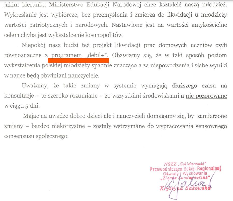 Oburzający wpis NSZZ "Solidarność"