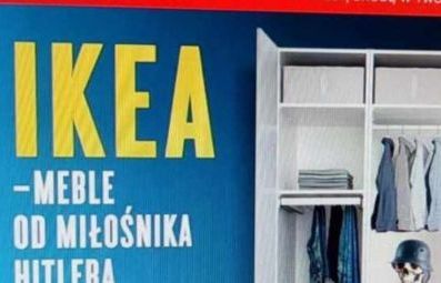 Okładka Gazety Polskiej ze szkieletem w szafie IKEI. Będzie pozew?