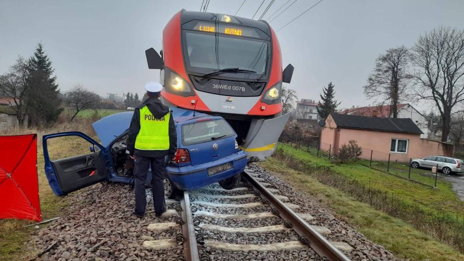 Wypadek na przejeździe kolejowym