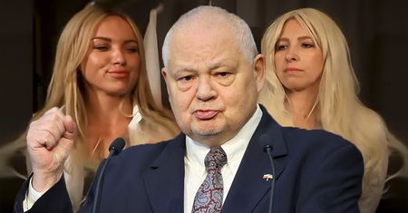 Przebój internetu. "Glapa" i jego blond aniołki
