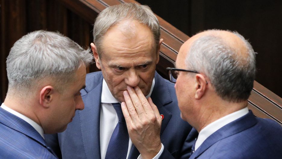 Donald Tusk, Włodzimierz Czarzasty i Krzysztof Gawkowski
