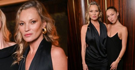 Kate Moss w czarnej mini lansuje się z 22-letnią córką na evencie. Lila poszła w ślady znanej matki