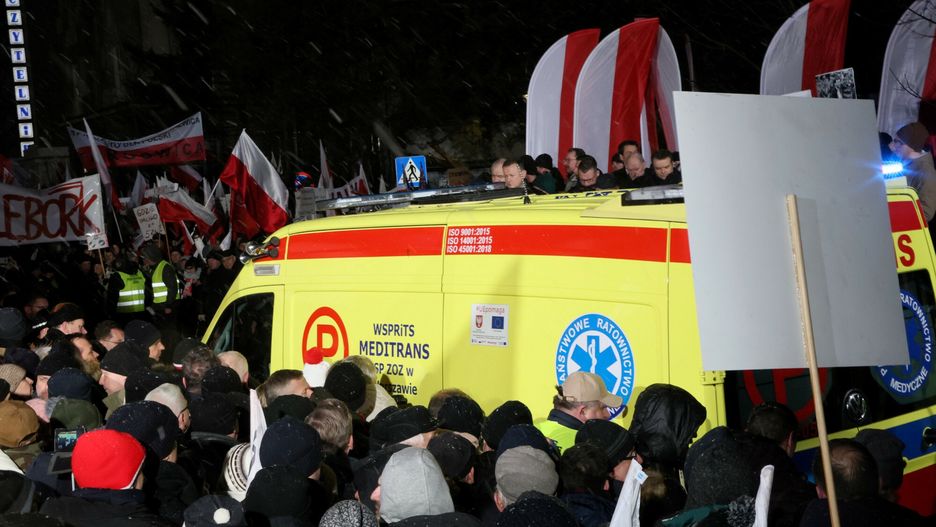 Protest Wolnych Polak�w
Fot. Wojciech Olkusnik/East News, Warszawa, 11.01.2024. Protest Wolnych Polakow - manifestacja zorganizowana przez Prawo i Sprawiedliwosc przeciwko rzadowi Donalda Tuska.
Wojciech Olkusnik
