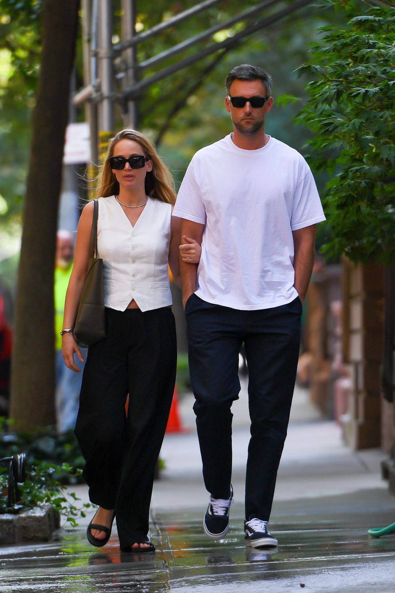 Jennifer Lawrence with her husband