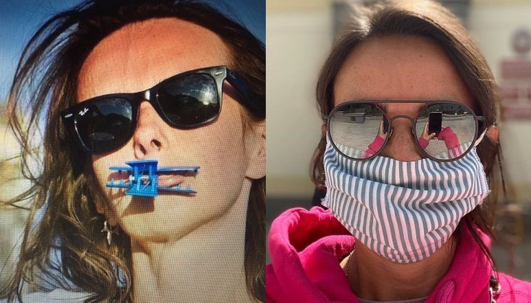 Kasia Kowalska pozuje z klamrą na ustach