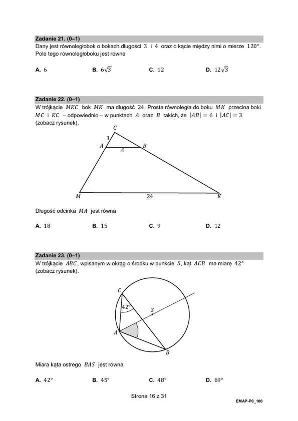 Matura 2024. Arkusze CKE. Matematyka w formule 2015