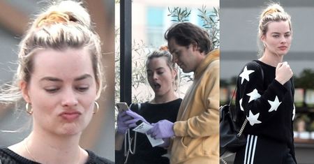 Naturalna Margot Robbie stroi miny, spacerując w dresie do spożywczaka (ZDJĘCIA)