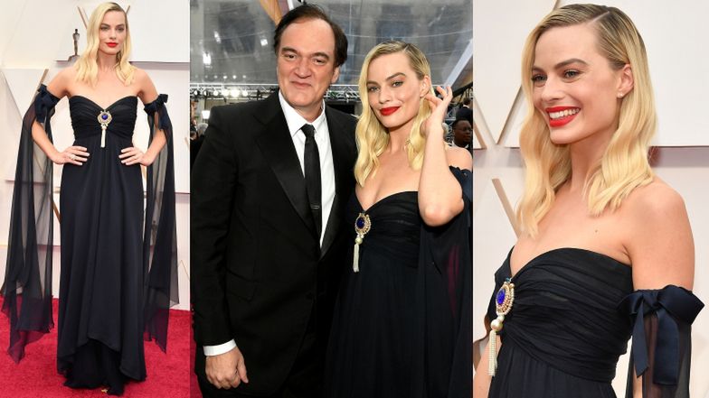 Oscary 2020: Czerwonousta Margot Robbie zadaje szyku w czarnej sukience bez ramion od Chanel