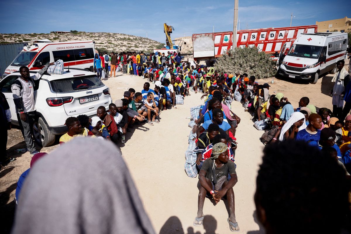 Migranci na Lampedusie