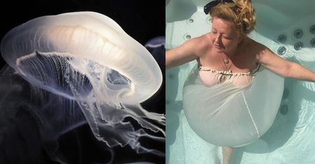 Zakręcona Magda Gessler w halce pławi się w balkonowym jacuzzi. "JAK MEDUZA"