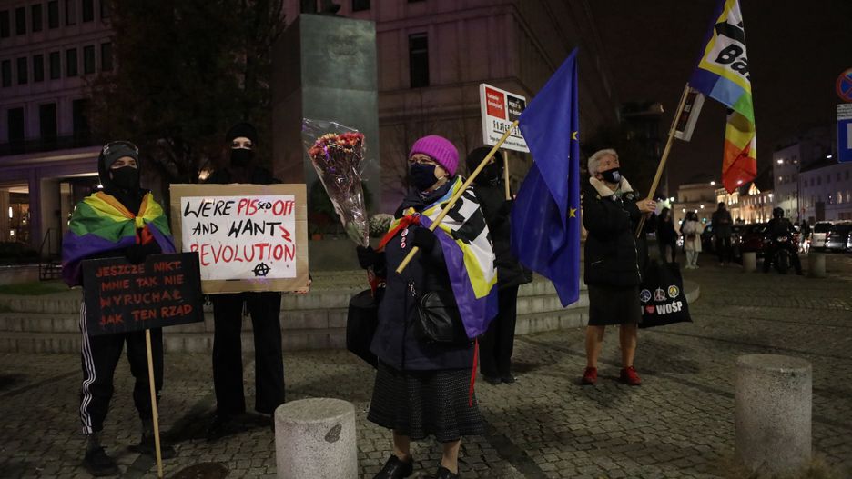 Warszawa. Babcia Kasia - Katarzyna Augustyniak podczas protestu