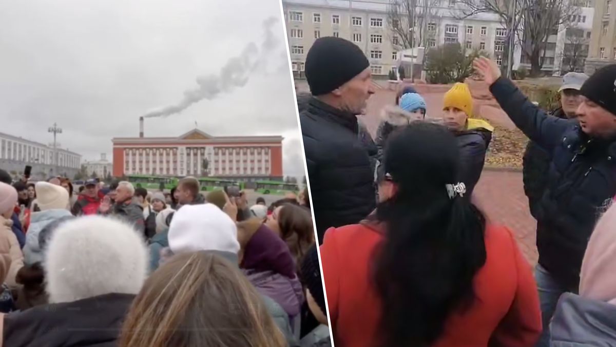 wojna w Ukrainie, wojna na ukrainie, wojna, rosjanie, ukraińcy, władimir putin, protest, kursk, obwód kurski, poborowi Rosjanie wyszli na ulicę w Kursku. Przyznajcie, że trwa wojna