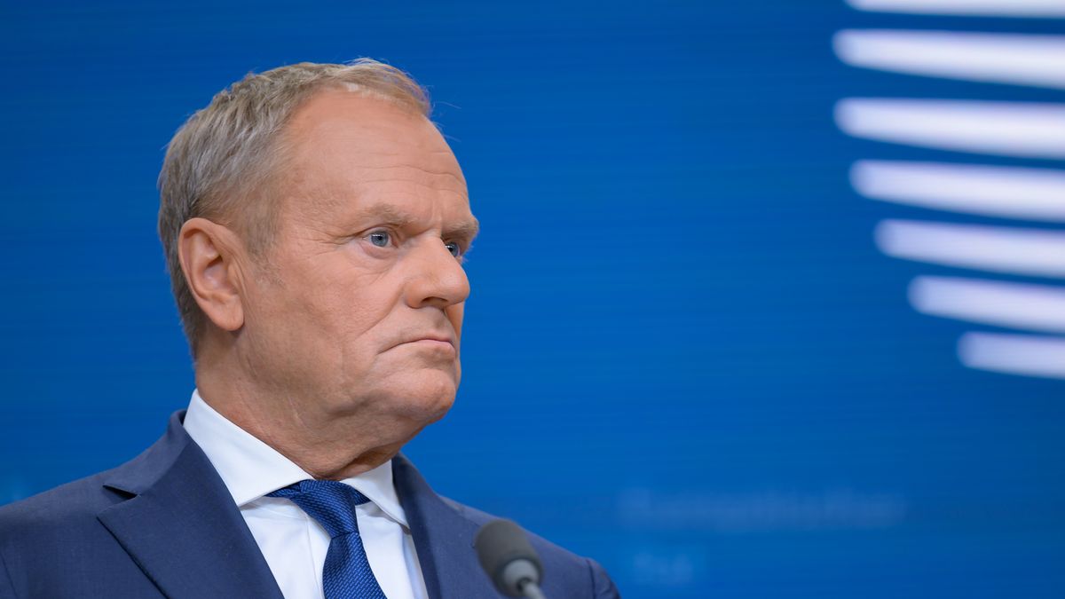 Outgoing Prime Minister of Poland Donald Tusk looks on during a joint press conference at the end of the summit. EU leaders meet in Brussels, Belgium, on June 26, 2025, to discuss geoeconomic challenges and the ongoing developments in Ukraine and the Middle East. (Photo by Jonathan Raa/NurPhoto via Getty Images)