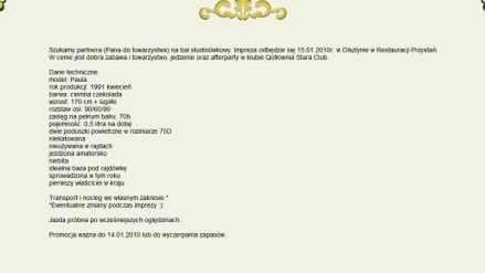 Szukała partnera na studniówkę. Przez Allegro 1