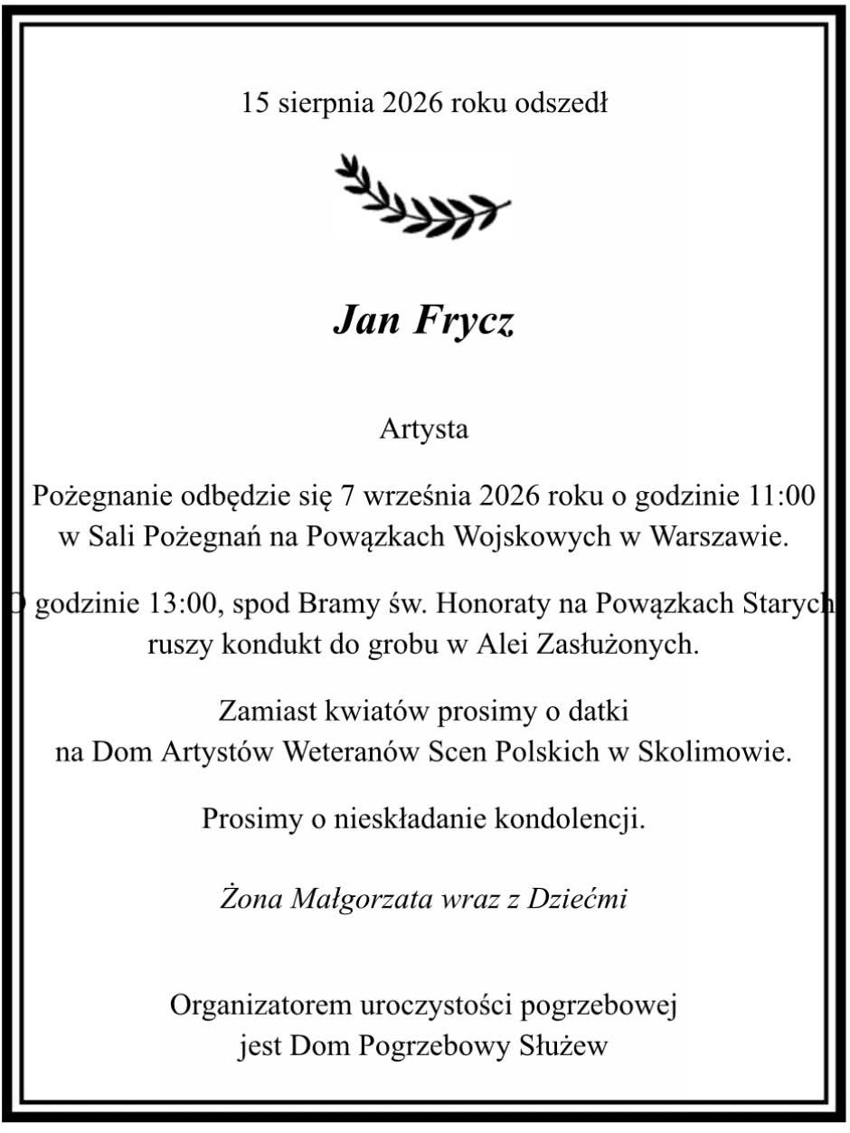 Nekrolog Jana Frycza