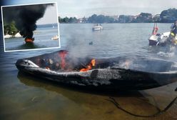 Czaplinek. Pożar motorówki na jeziorze Drawskim. Turyści skakali do wody