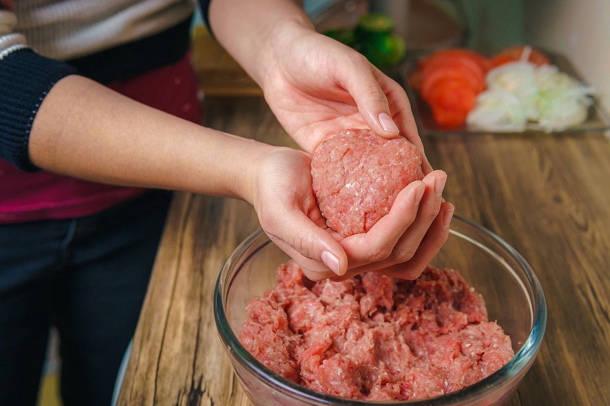 Potatoes wrapped in ground meat