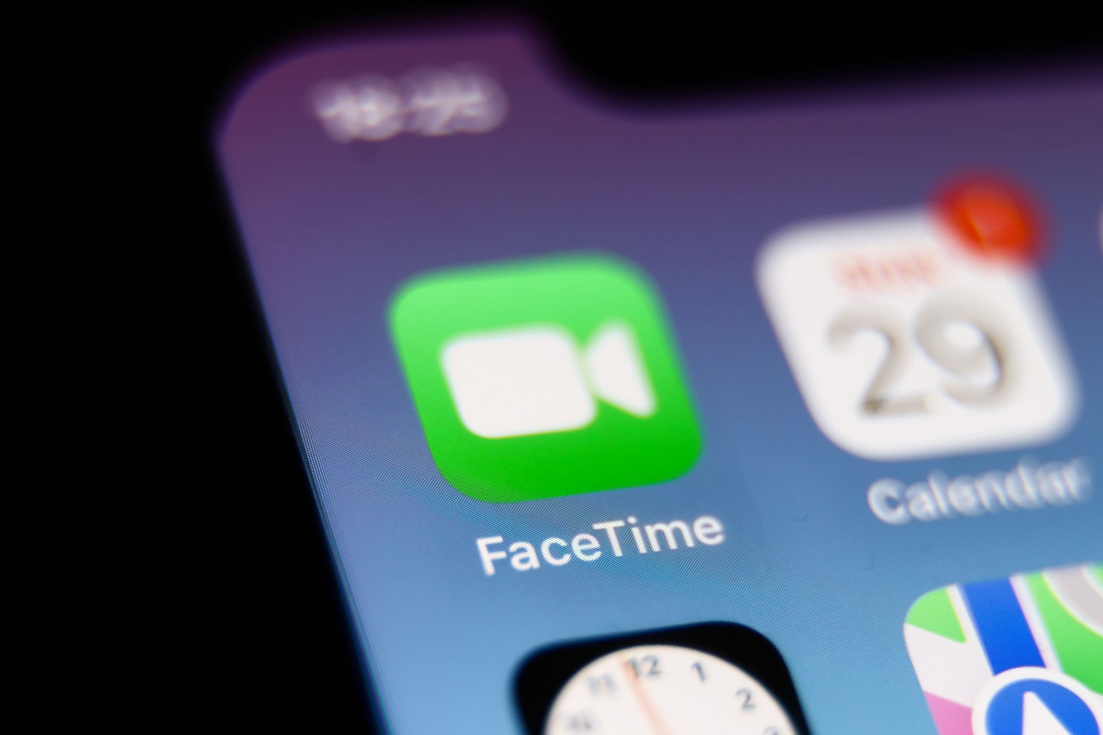 FaceTime displayed on a phone screen is seen in this illustration photo taken in Krakow, Poland on January 29, 2023. (Photo by Jakub Porzycki/NurPhoto via Getty Images)