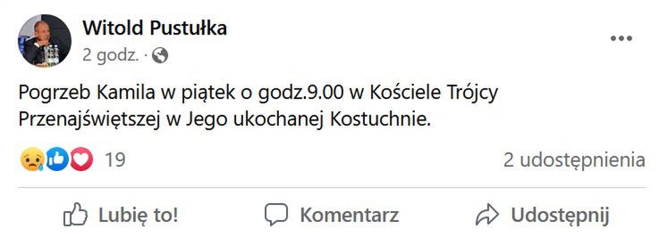 Znana jest data i miejsce pogrzebu Kamila Durczoka
