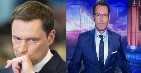 Oryginalny napis pod Ziemcem w ostatnich "Wiadomościach": "PIERDY OPOWIADASZ"