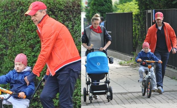 Żebrowski Z ŻONĄ I SYNAMI na spacerze! (ZDJĘCIA)