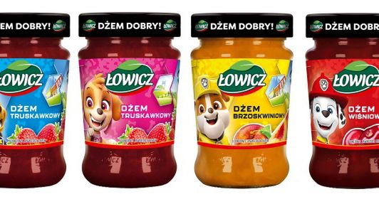 Dżemy Łowicz z bohaterami "Psiego Patrolu" na etykietach