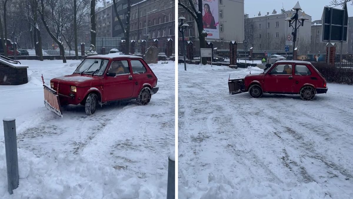 Księża z Katowic ruszyli do odśnieżania "maluchem"