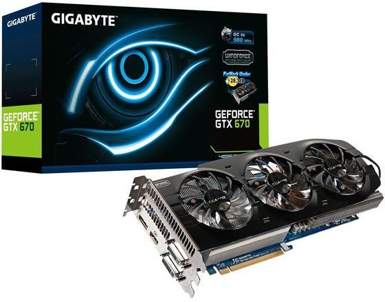 Gigabyte GeForce GTX 670 WindForce 3X OC 4 GB karta graficzna zdjęcie opakowanie