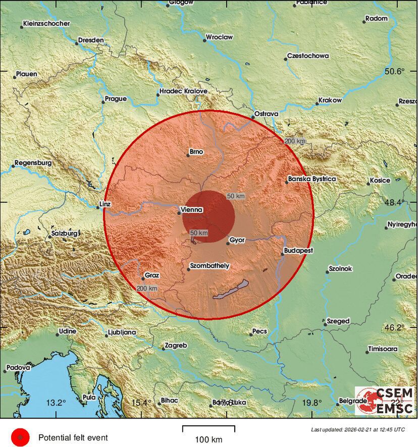 Wstrząsy były odczuwalne na Słowacji