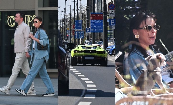 Klaudia Halejcio z partnerem na kawę pędzą buspasem lamborghini 