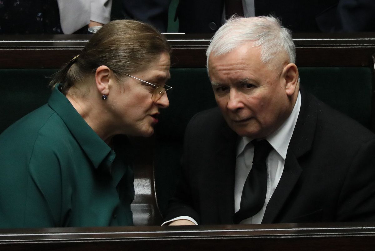 Krystyna Pawłowicz i prezes PiS Jarosław Kaczyński