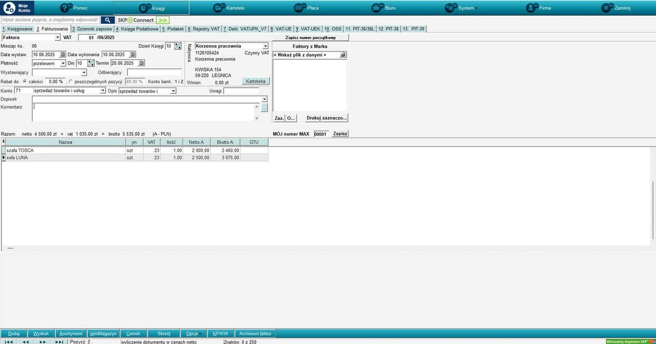 Program księgowy SKP Formsoft