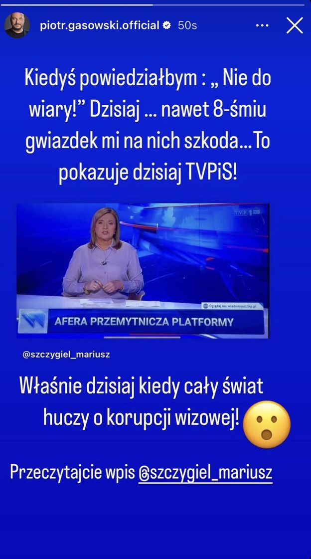 Piotr Gąsowski i Mariusz Szczygieł OBURZENI materiałem TVP i Danutą Holecką: "Dziś nawet ośmiu gwiazdek mi na nich szkoda"