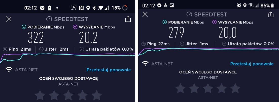 OnePlus 9 Pro i Samsung Galaxy Note 20 Ultra w pobliżu routera