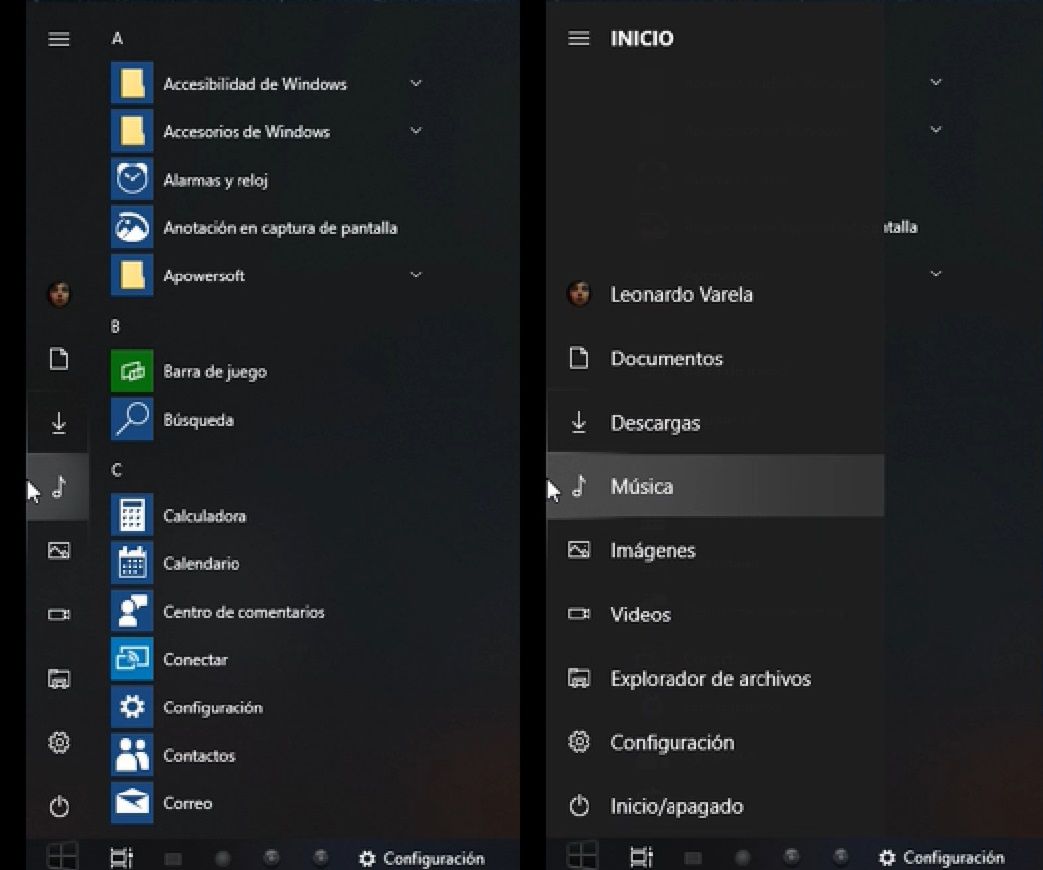 Nowe Menu Start. Po prawej z rozwiniętą listą lokalizacji. Źródło: Windows Latest