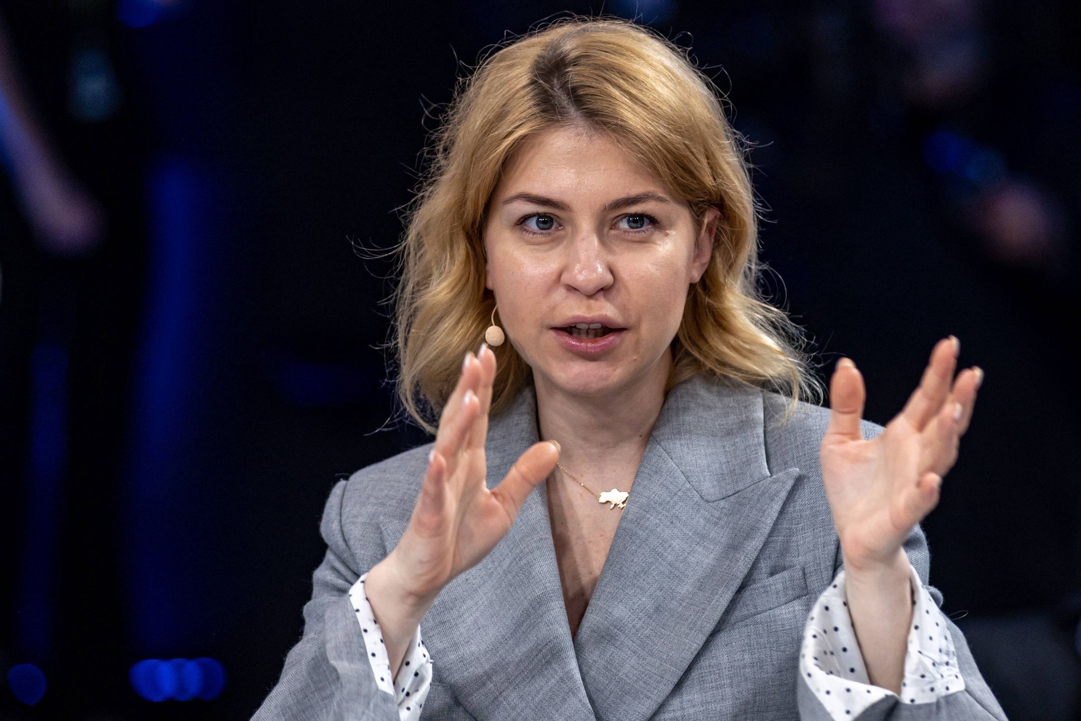 GLOBSEC Security Forum in Bratislava
epa10664495 Ukrainian Deputy Prime Minister for European Affairs Olha Stefanishyna attends a session titled 'Ukraine's Bid for Security' at GLOBSEC Security Forum in Bratislava, Slovakia, 31 May 2023.  EPA/MARTIN DIVISEK 
Dostawca: PAP/EPA.
MARTIN DIVISEK