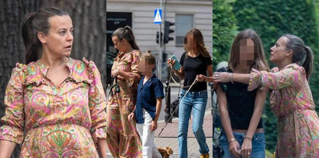 Anna Mucha spaceruje po Warszawie w towarzystwie NASTOLETNICH DZIECI! 14-letnia Stefania przerosła już mamę (ZDJĘCIA)