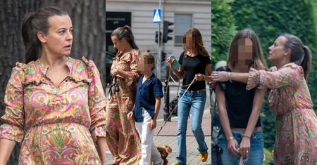 Anna Mucha spaceruje po Warszawie w towarzystwie NASTOLETNICH DZIECI! 14-letnia Stefania przerosła już mamę (ZDJĘCIA)