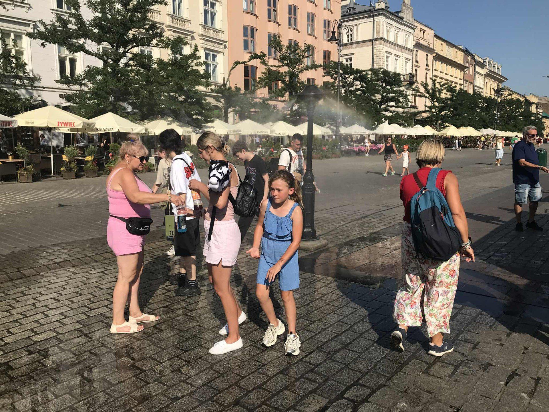 Zraszacze dają nieco ochłody w gorące dni