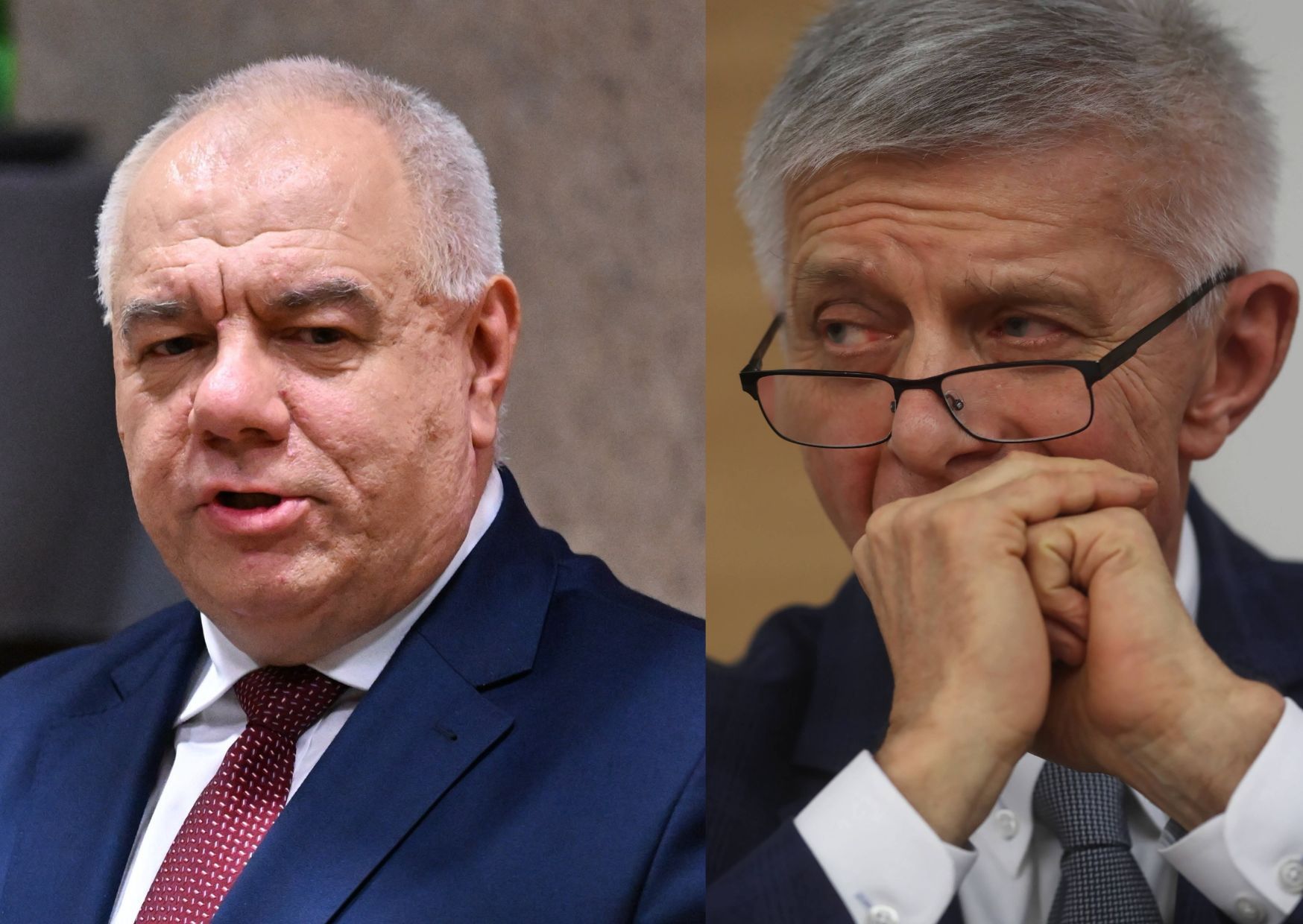 Marek Belka (po prawej) zakpił z Jacka Sasina ( po lewej)
