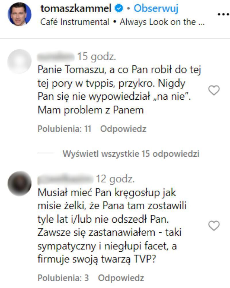 Komentarze pod wpisem Tomasza Kammela
