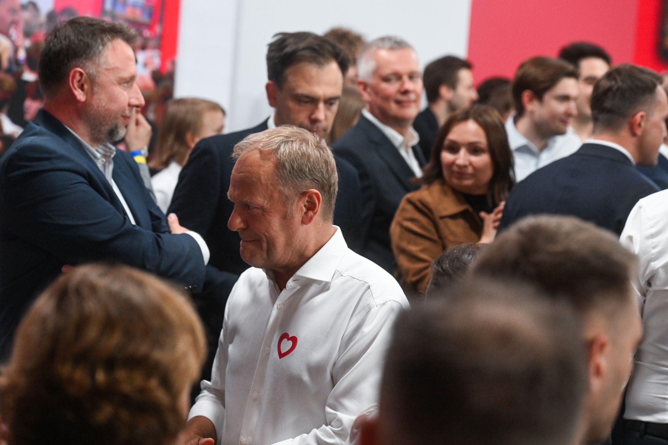 WARSAW, POLAND - JUNE 01: Poland's Prime Minister exits the election evening as the Mayor of Warsaw and the Civic Coalition (KO) presidential candidate, Rafal Trzaskowski (not seen) and his wife Malgorzata ( not seen) celebrate the exit polls results during the runoff of the presidential election on June 01, 2025 in Warsaw, Poland. Today's presidential runoff election is a closely contested race between Rafal Trzaskowski, the liberal mayor of Warsaw who is supported by Prime Minister Donald Tusk, and Karol Nawrocki of the Law and Justice Party (PiS), which has held the presidency since 2015. The election is seen as a test of whether the government, with its centrist parliamentary coalition, can overcome the right-wing populism embodied by PiS.  Exits polls shows Trzaskowski winning 50.3% to right-wing contender Karol Nawrocki’s 49.7%. (Photo by Omar Marques/Getty Images)