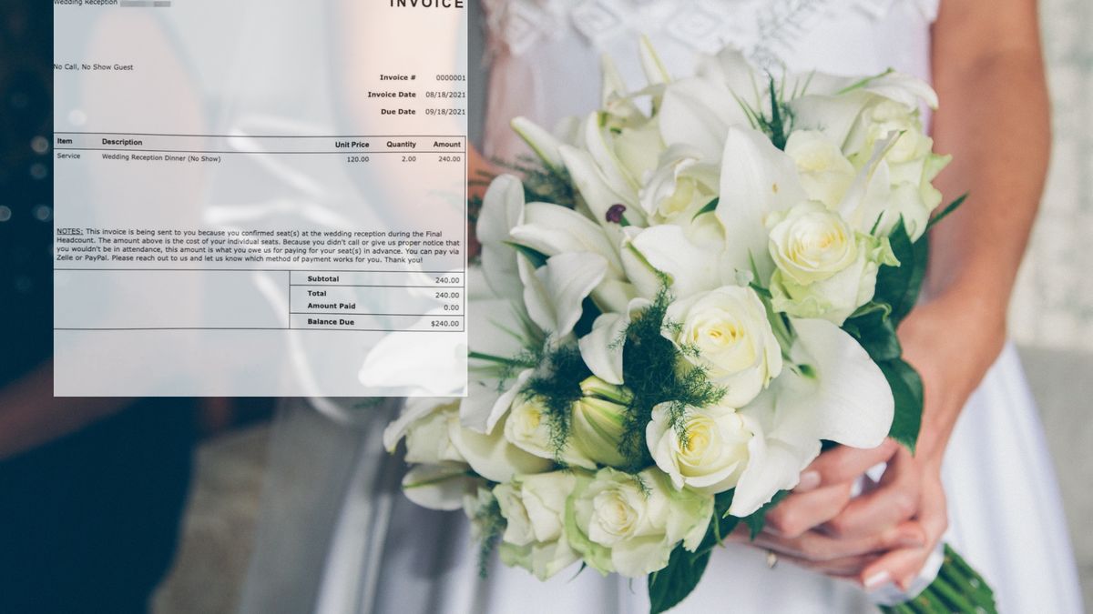 Panna młoda wysłała gościom rachunek. 