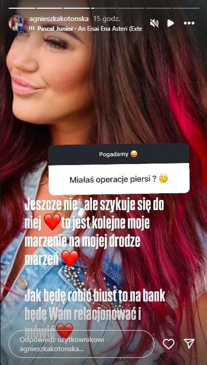 Agnieszka Kotońska rozprawia o operacji biustu