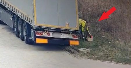 Kierowca ciężarówki przyłapany. Nie wiedział, że jest nagrywany