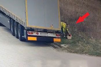Kierowca ciężarówki przyłapany. Nie wiedział, że jest nagrywany