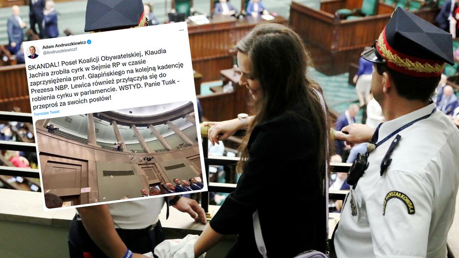 Akcja podczas zaprzysiężenia Adama Glapińskiego na szefa NBP