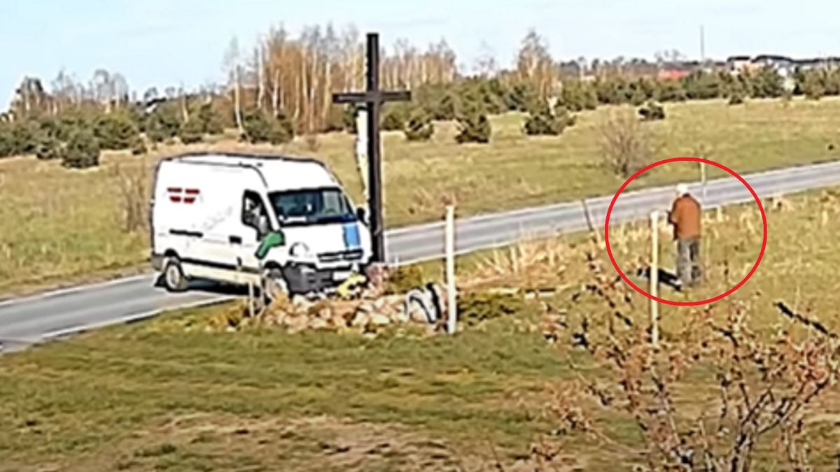 Mężczyzna zablokował cały pas ruchu